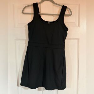 Fabletics Black Ribbed Athletic Mini Dress